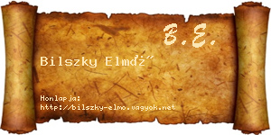 Bilszky Elmó névjegykártya